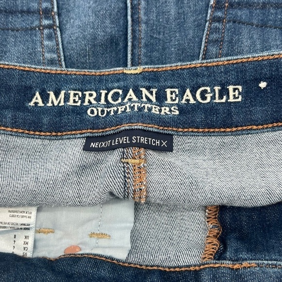 American Eagle Outfitters Stretch Rough Hem Jean Mini Skirt Size 4 Women’s - Picture 2 of 5